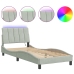 Estructura cama con luces LED terciopelo gris claro 90x190 cm