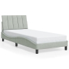 Estructura cama con luces LED terciopelo gris claro 90x190 cm