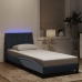 Estructura cama con luces LED terciopelo gris oscuro 90x190 cm