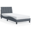 Estructura cama con luces LED terciopelo gris oscuro 90x190 cm