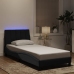 Estructura de cama con luces LED de terciopelo negro 90x190 cm