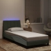 Estructura cama con luces LED terciopelo gris oscuro 90x190 cm