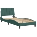 Estructura cama con luces LED terciopelo verde oscuro 90x200 cm