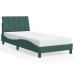 Estructura cama con luces LED terciopelo verde oscuro 90x200 cm