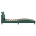 Estructura cama con luces LED terciopelo verde oscuro 90x200 cm