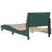 Estructura cama con luces LED terciopelo verde oscuro 90x200 cm