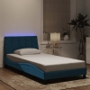 Estructura de cama con luces LED terciopelo azul 100x200 cm