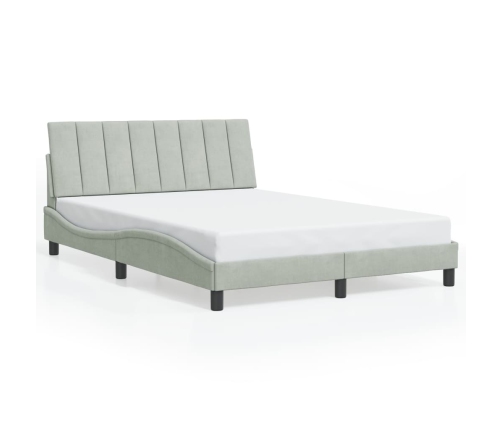 vidaXL Estructura cama con luces LED terciopelo gris claro 120x200 cm