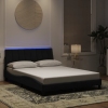 Estructura de cama con luces LED terciopelo negro 120x200 cm