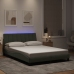 Estructura cama con luces LED terciopelo gris claro 140x190 cm