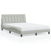 Estructura de cama con luz LED terciopelo gris claro 140x190 cm