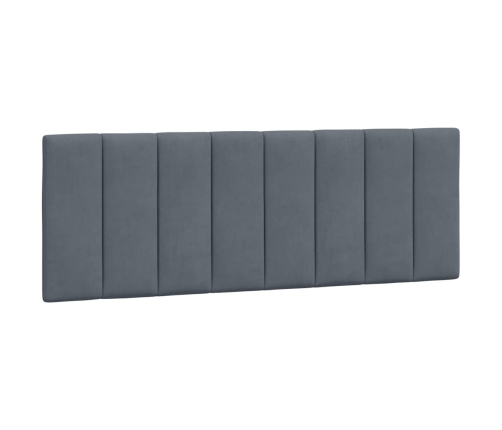 Estructura de cama luces LED terciopelo gris oscuro 140x190 cm