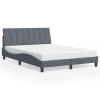 Estructura de cama luces LED terciopelo gris oscuro 140x190 cm