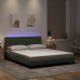 Estructura cama con luces LED terciopelo gris claro 160x200 cm