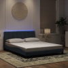 Estructura cama con luces LED terciopelo gris oscuro 160x200 cm