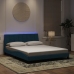 Estructura de cama con luces LED terciopelo azul 160x200 cm