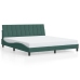 Estructura cama con luces LED terciopelo verde oscuro 180x200cm