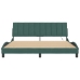 Estructura cama con luces LED terciopelo verde oscuro 180x200cm