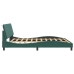 Estructura cama con luces LED terciopelo verde oscuro 180x200cm