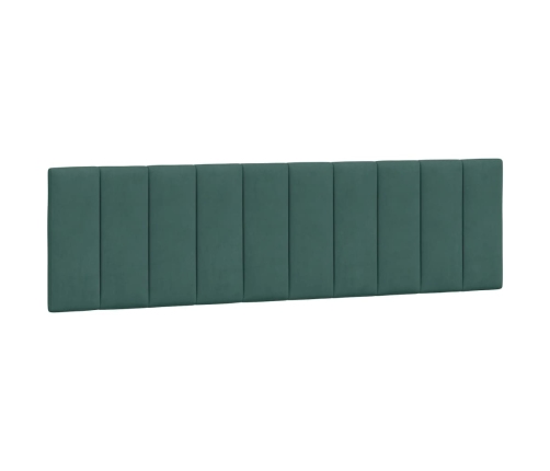 Estructura cama con luces LED terciopelo verde oscuro 180x200cm