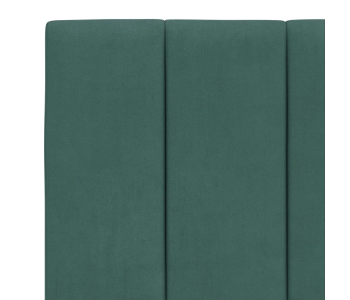 Estructura cama con luces LED terciopelo verde oscuro 180x200cm