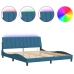 Estructura de cama con luces LED terciopelo azul 180x200 cm
