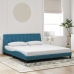 Estructura de cama con luces LED terciopelo azul 180x200 cm
