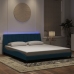 Estructura de cama con luces LED terciopelo azul 180x200 cm