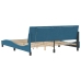Estructura de cama con luces LED terciopelo azul 180x200 cm