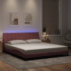 Estructura de cama con luces LED terciopelo rosa 180x200 cm