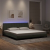 Estructura cama con luces LED terciopelo gris claro 200x200 cm