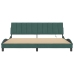Estructura cama con luces LED terciopelo verde oscuro 200x200cm