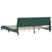 Estructura cama con luces LED terciopelo verde oscuro 200x200cm