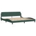 Estructura cama con luces LED terciopelo verde oscuro 200x200cm