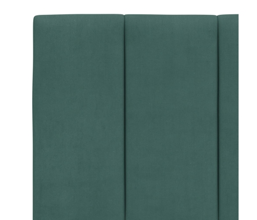 Estructura cama con luces LED terciopelo verde oscuro 200x200cm