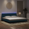 Estructura de cama con luces LED terciopelo azul 200x200 cm