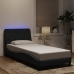 Estructura de cama con luces LED terciopelo negro 80x200 cm