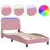 vidaXL Estructura de cama con luces LED terciopelo rosa 80x200 cm