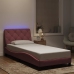 vidaXL Estructura de cama con luces LED terciopelo rosa 80x200 cm