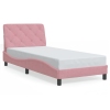 vidaXL Estructura de cama con luces LED terciopelo rosa 80x200 cm