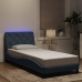 Estructura cama con luces LED terciopelo gris oscuro 90x190 cm