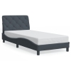 Estructura cama con luces LED terciopelo gris oscuro 90x190 cm