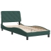 Estructura cama con luces LED terciopelo verde oscuro 90x190 cm