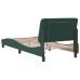 Estructura cama con luces LED terciopelo verde oscuro 90x190 cm