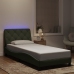 Estructura cama con luces LED terciopelo gris claro 90x200 cm