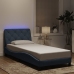 vidaXL Estructura cama con luces LED terciopelo gris oscuro 90x200 cm