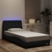 vidaXL Estructura de cama con luces LED terciopelo negro 100x200 cm