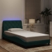 Estructura de cama luces LED terciopelo verde oscuro 100x200 cm