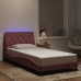 Estructura de cama con luces LED terciopelo rosa 100x200 cm