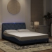 Estructura de cama luces LED terciopelo gris oscuro 120x200 cm